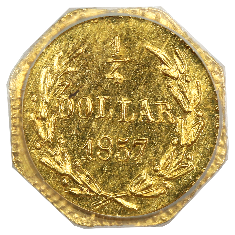 image for: 1857 Restrike Cal. Gold $1 PCGS MS63 (BG-1301A)