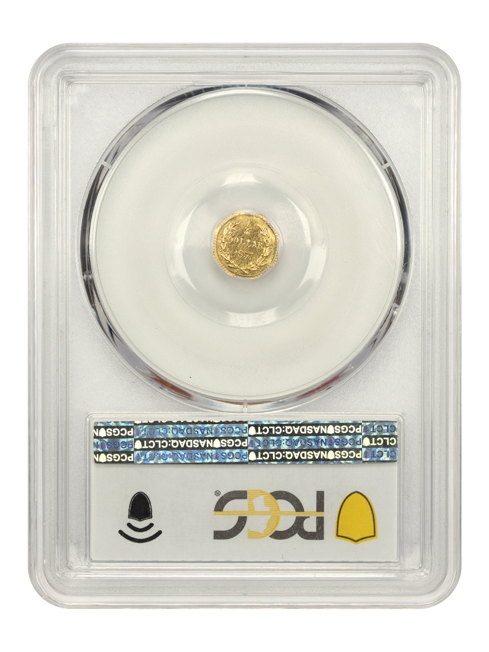 image for: 1857 Restrike Cal. Gold $1 PCGS MS63 (BG-1301A)
