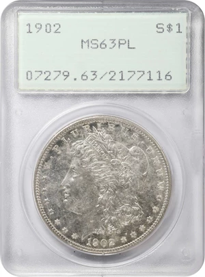 image for: 1902 Morgan Silver Dollar. MS-63 PL (PCGS). OGH--First Generation.