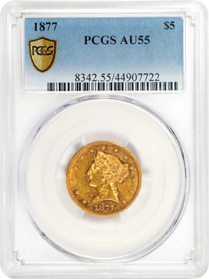 image for: 1877 Liberty Head Half Eagle. AU-55 (PCGS).