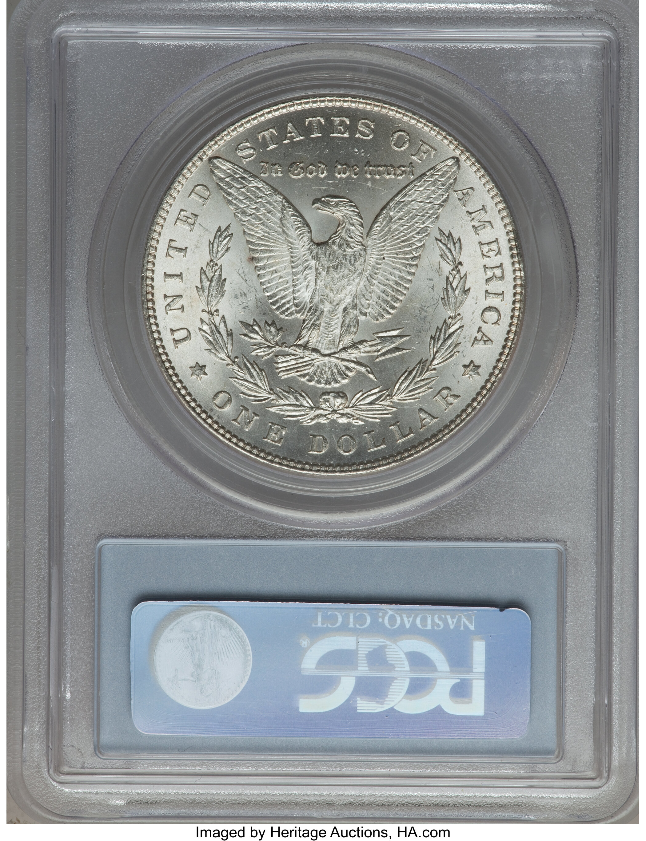 image for: 1885 $1 Vam-22, Dash MS62 PCGS. Hitlist. PCGS Population (37/36). NGC Census: (0/0).From The Parcfeld Collection....