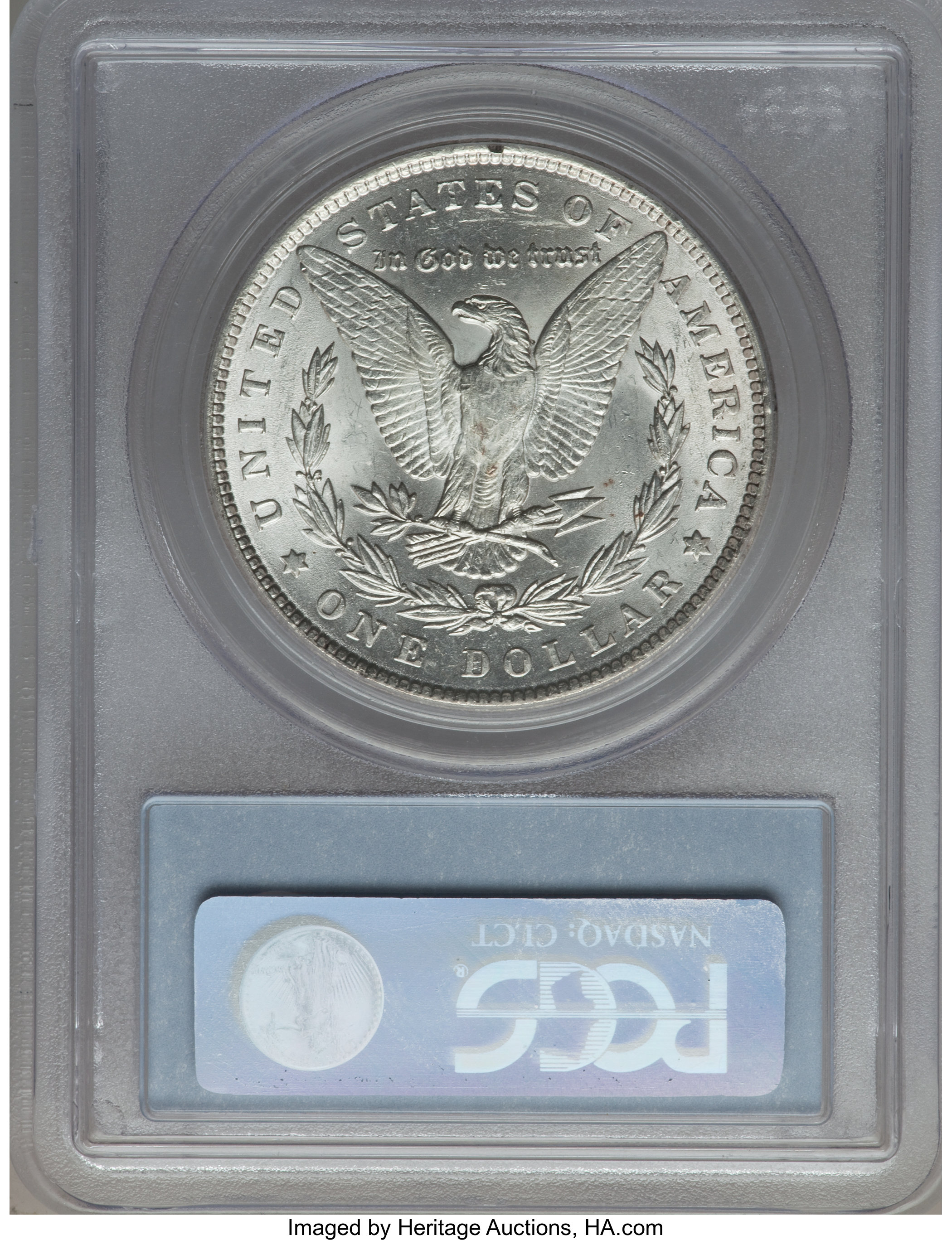 image for: 1889 $1 Vam-28A, Pitted Reverse MS62 PCGS. Hitlist. PCGS Population (0/0). NGC Census: (0/0).From The Parcfeld Collecti...