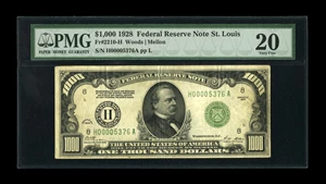 image for: Fr. 2210-H $1000 1928 Federal Reserve Note. PMG Very Fine 20....