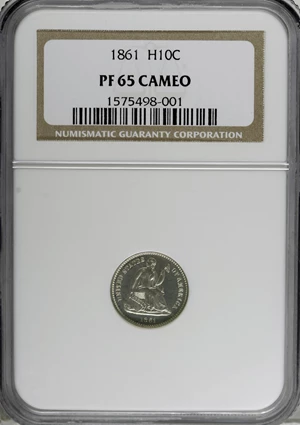 image for: 1861 H10C PR65 Cameo NGC....