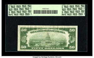 image for: Fr. 2100-A $50 1928 Federal Reserve Note. PCGS Gem New 65PPQ....