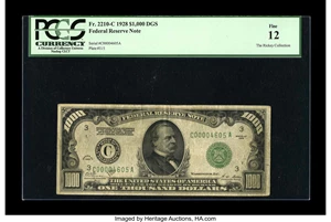 image for: Fr. 2210-C $1000 1928 Federal Reserve Note. PCGS Fine 12....