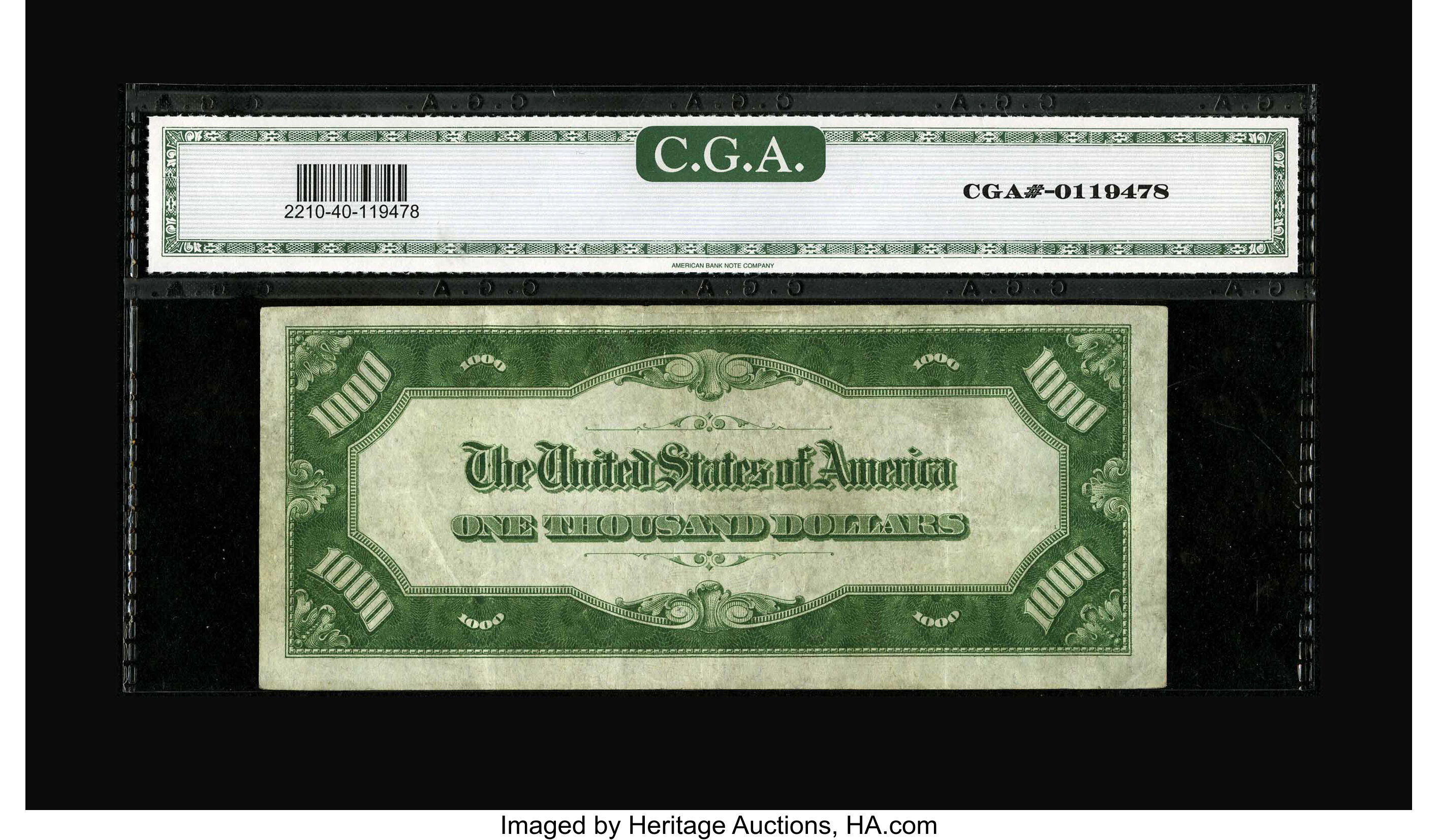 image for: Fr. 2210-E $1000 1928 Federal Reserve Note. CGA Extremely Fine 40....