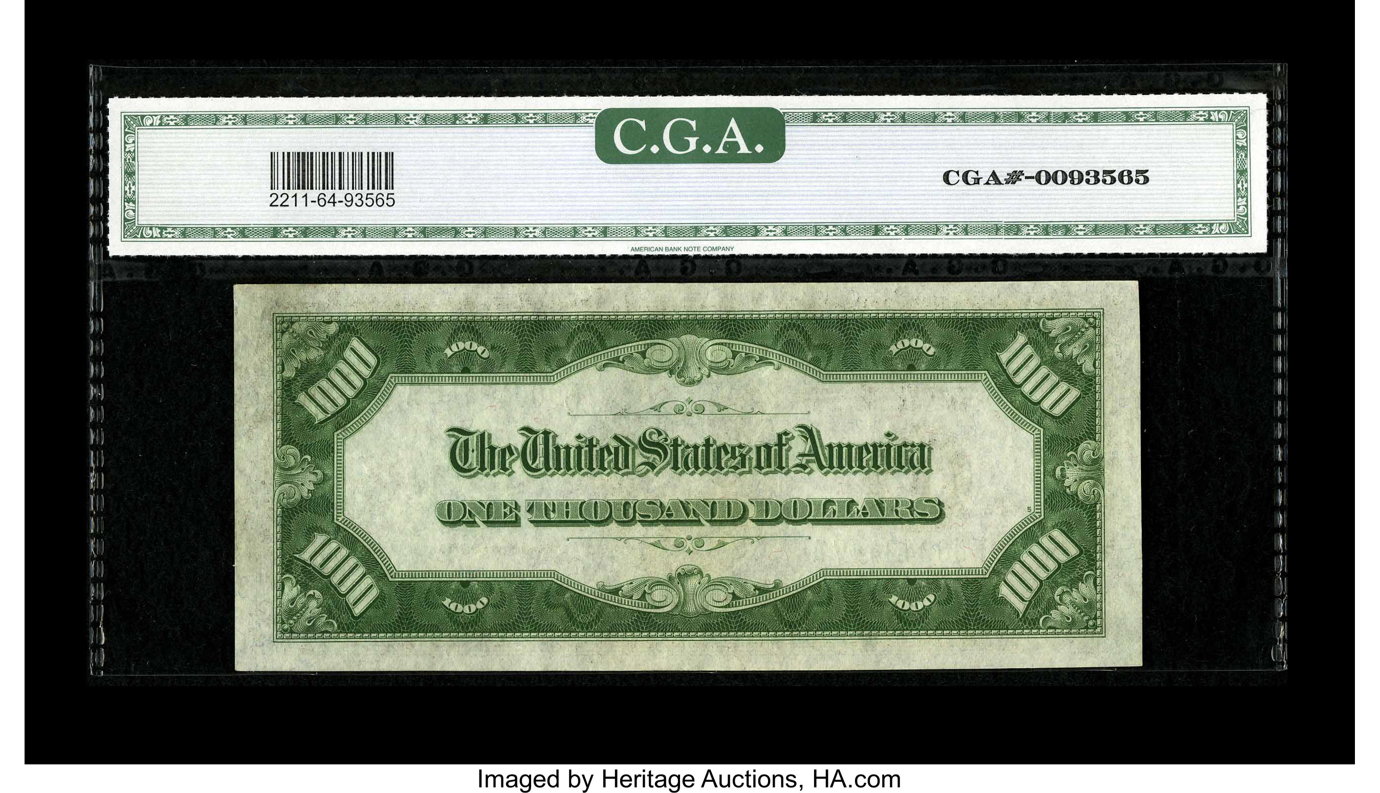 image for: Fr. 2211-F $1000 1934 Federal Reserve Note. CGA Choice Uncirculated 64....