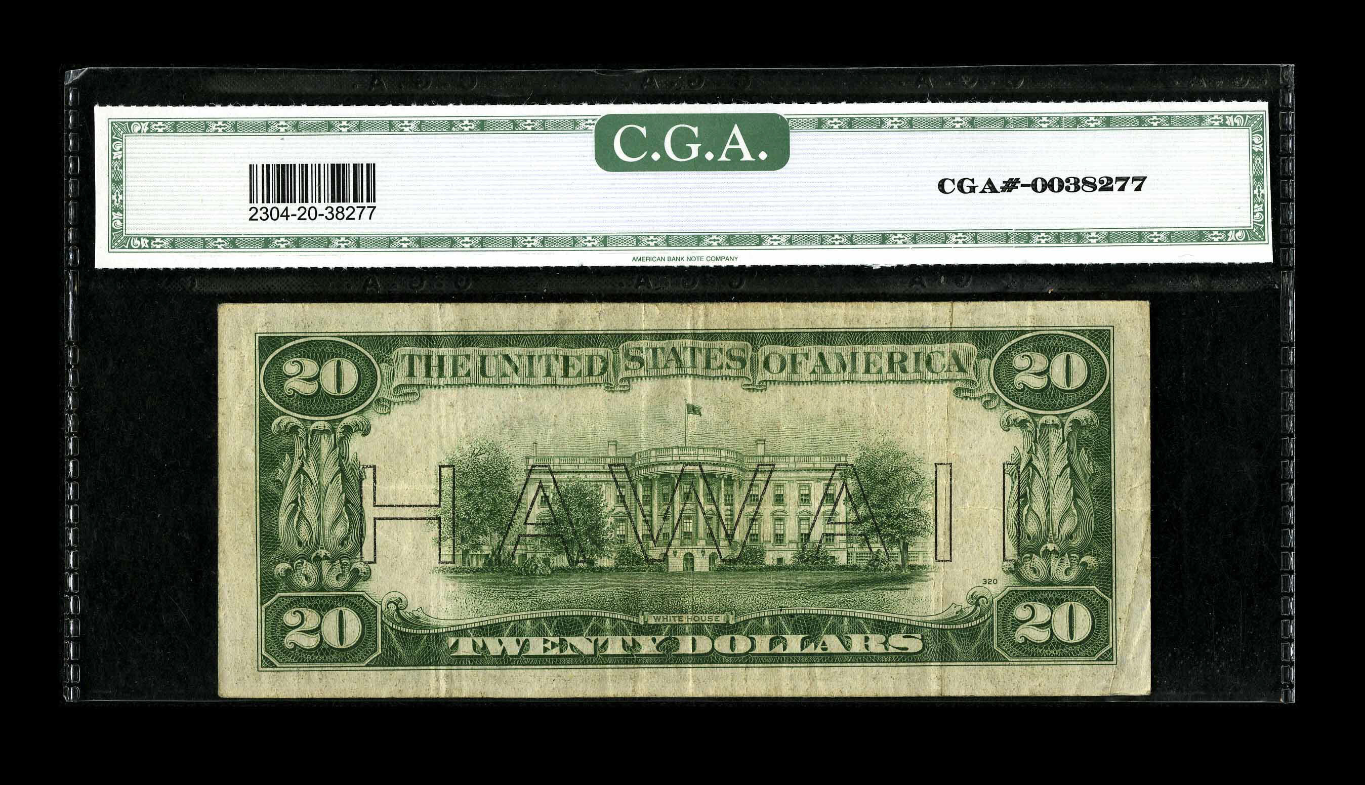 image for: Fr. 2304* $20 1934 Hawaii Federal Reserve Note. CGA Very Fine 20....