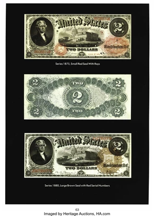 image for: Fr. 46 $2 1875 Legal Tender PMG About Uncirculated 53.