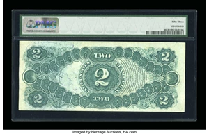 image for: Fr. 46 $2 1875 Legal Tender PMG About Uncirculated 53.