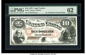 image for: Fr. 99 $10 1878 Legal Tender PMG Uncirculated 62.