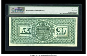 image for: Fr. 127 $20 1869 Legal Tender PMG Choice Uncirculated 64 EPQ.