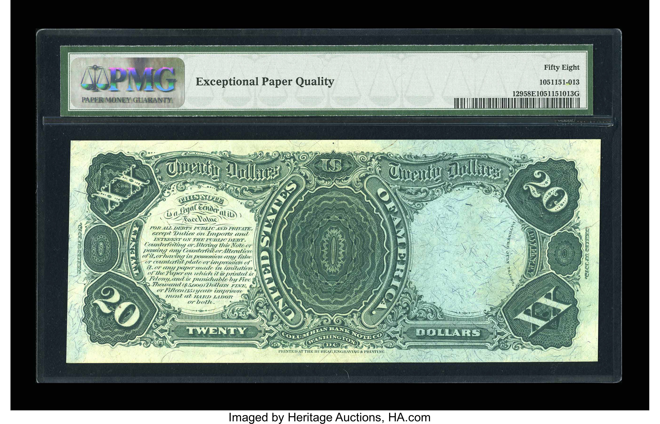 image for: Fr. 129 $20 1878 Legal Tender PMG Choice About Unc 58 EPQ....