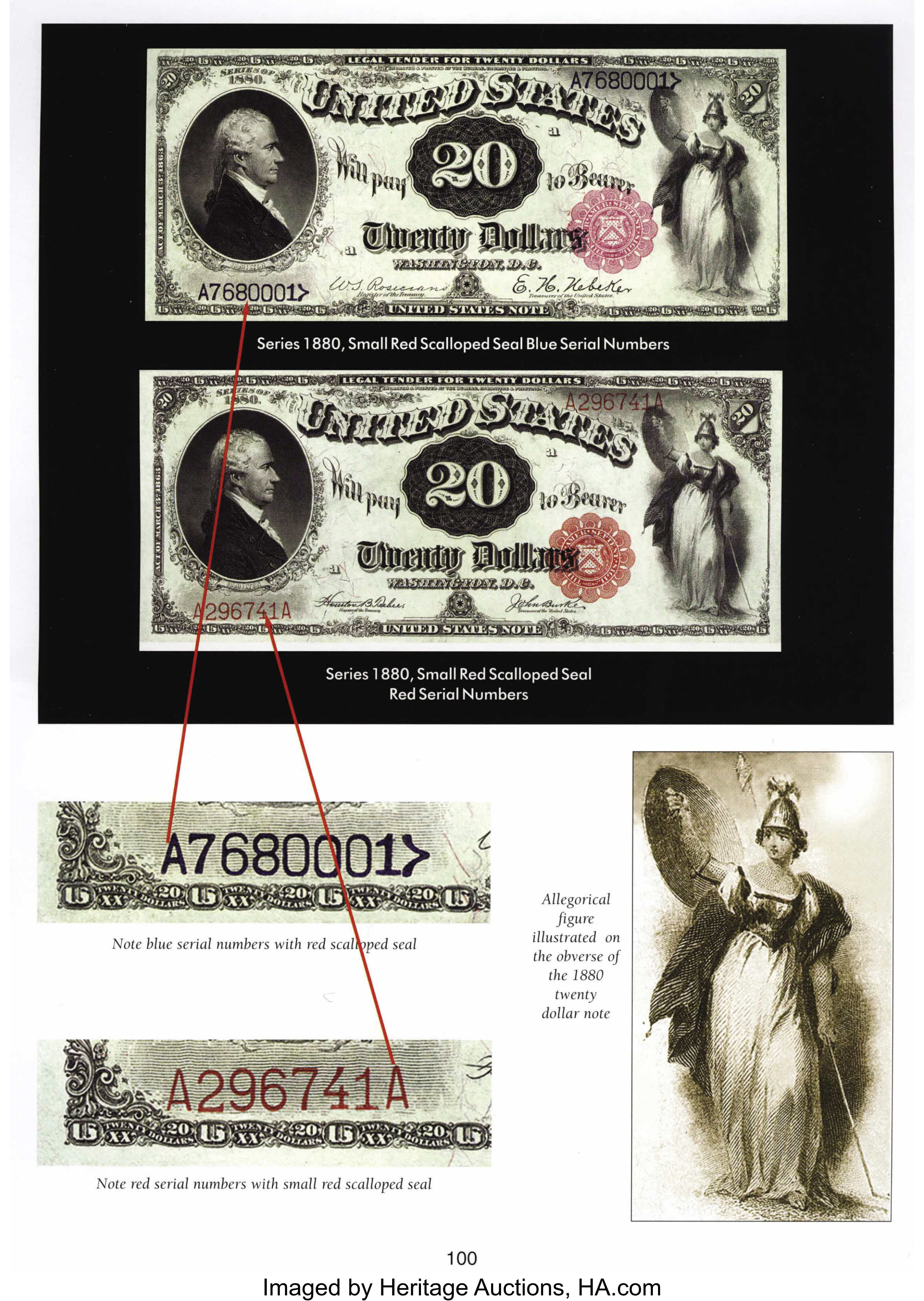 image for: Fr. 140 $20 1880 Legal Tender PMG About Uncirculated 55....