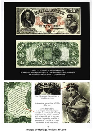 image for: Fr. 152 $50 1874 Legal Tender PMG Gem Uncirculated 65 EPQ....