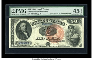 image for: Fr. 160 $50 1880 Legal Tender PMG Choice Extremely Fine 45 EPQ....