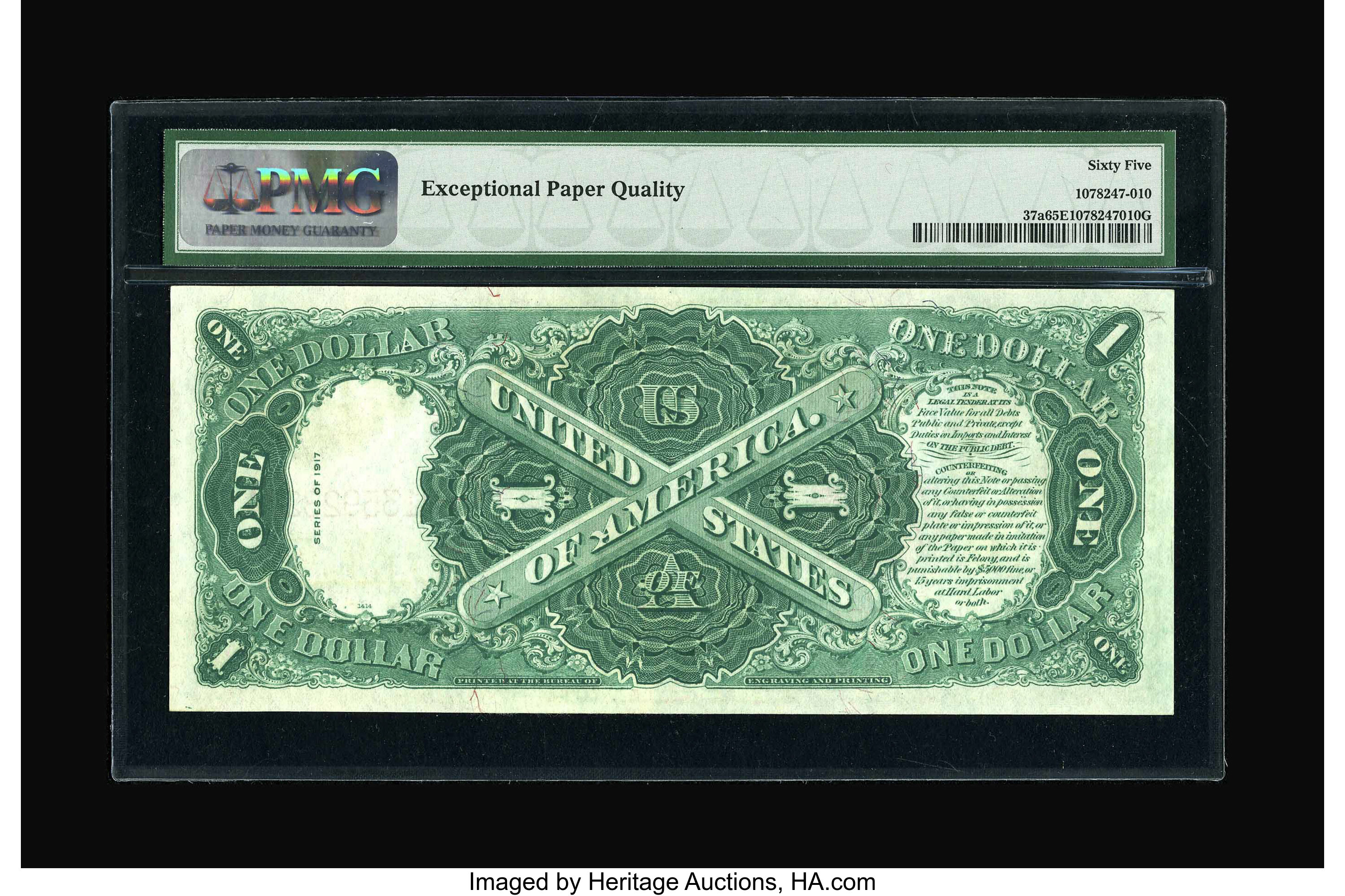 image for: Fr. 37a $1 1917 Legal Tender PMG Gem Uncirculated 65 EPQ.