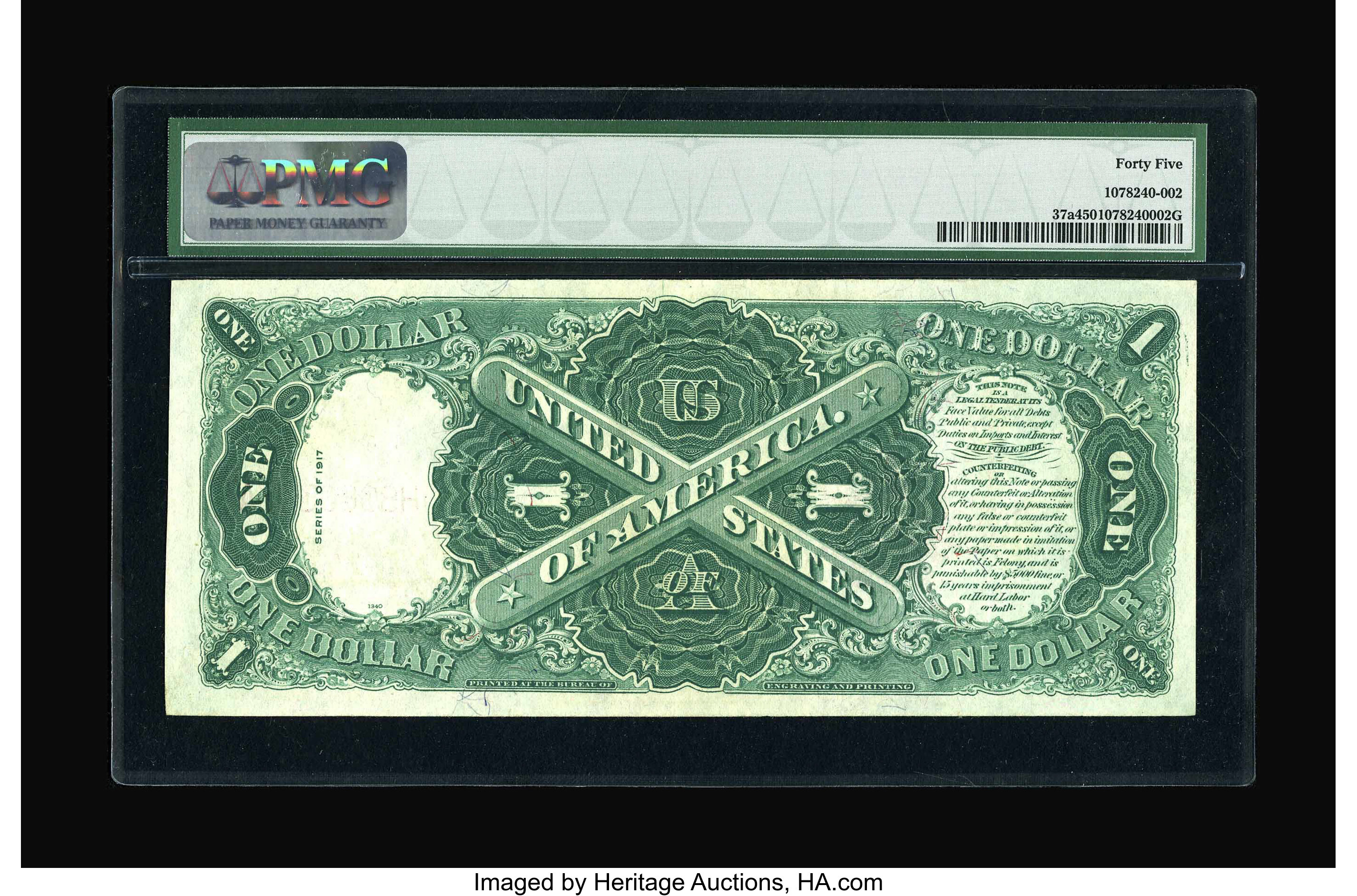 image for: Fr. 37a $1 1917 Legal Tender PMG Choice Extremely Fine 45.