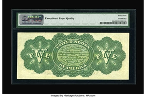 image for: Fr. 63a $5 1863 Legal Tender PMG Choice Uncirculated 63 EPQ.