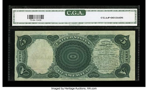 image for: Fr. 73 $5 1880 Legal Tender CGA Choice Uncirculated 64....