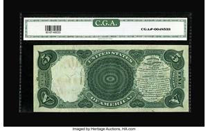 image for: Fr. 80 $5 1880 Legal Tender CGA Gem Uncirculated 67....