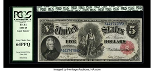 image for: Fr. 81 $5 1880 Legal Tender PCGS Very Choice New 64PPQ.