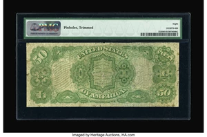 image for: Fr. 152 $50 1874 Legal Tender PMG Very Good 8....