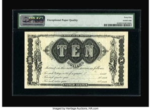image for: Fr. 214 $10 1879 Refunding Certificate PMG Extremely Fine 45 EPQ....