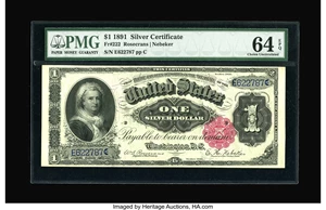 image for: Fr. 222 $1 1891 Silver Certificate PMG Choice Uncirculated 64 EPQ.