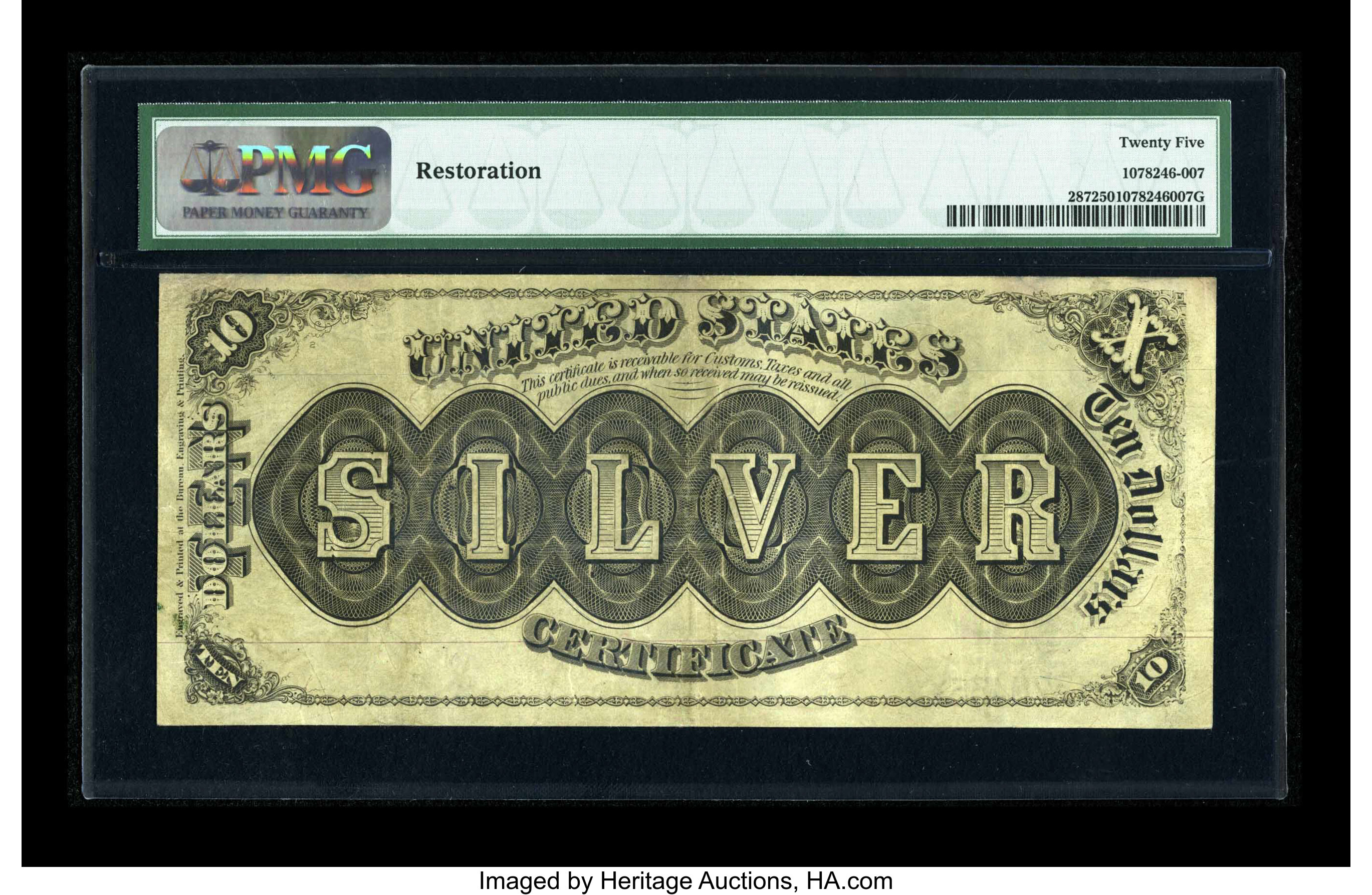 image for: Fr. 287 $10 1880 Silver Certificate PMG Very Fine 25....