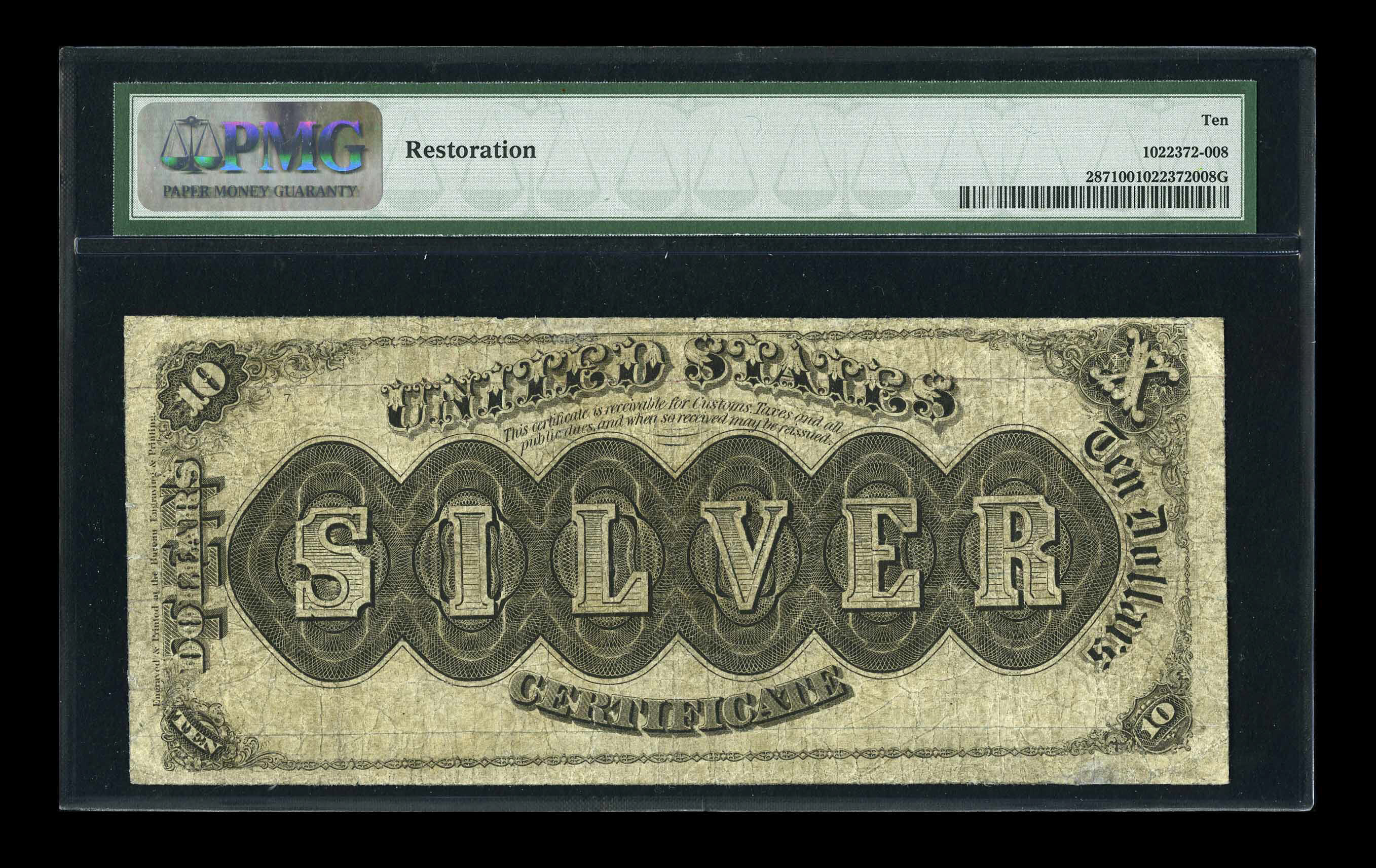 image for: Fr. 287 $10 1880 Silver Certificate PMG Very Good 10....