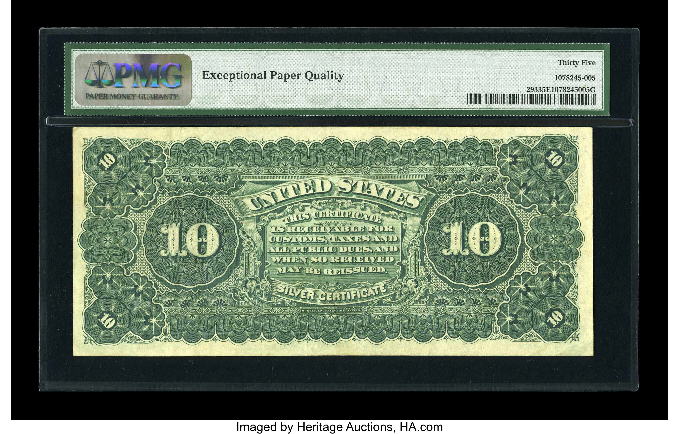 image for: Fr. 293 $10 1886 Silver Certificate PMG Choice Very Fine 35 EPQ....