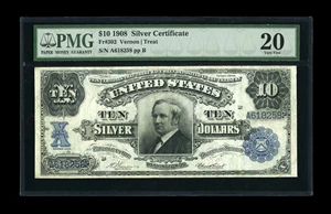 image for: Fr. 302 $10 1908 Silver Certificate PMG Very Fine 20....
