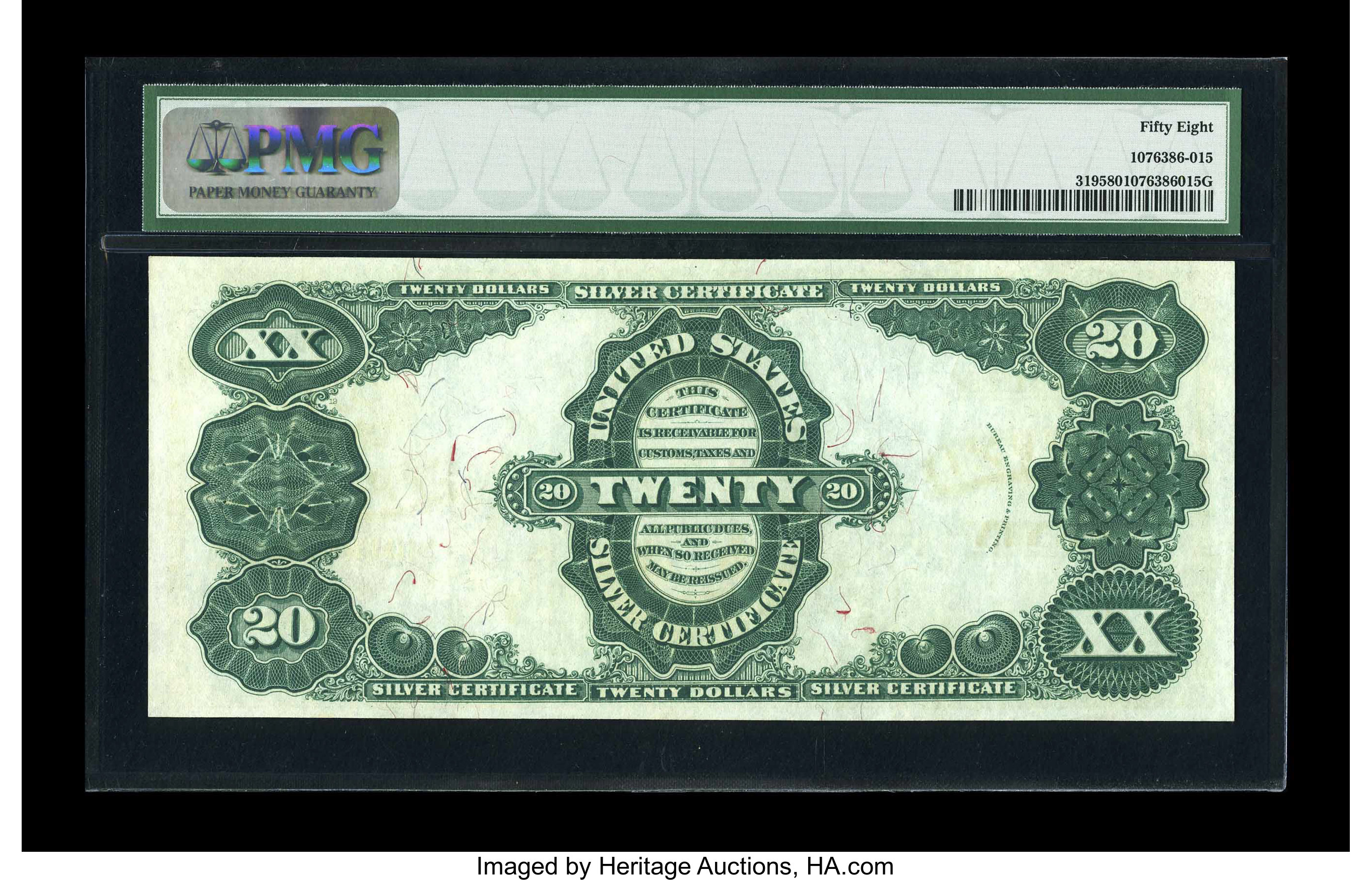 image for: Fr. 319 $20 1891 Silver Certificate PMG Choice About Unc 58....