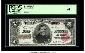 image for: Fr. 361 $5 1890 Treasury Note PCGS Very Choice New 64....
