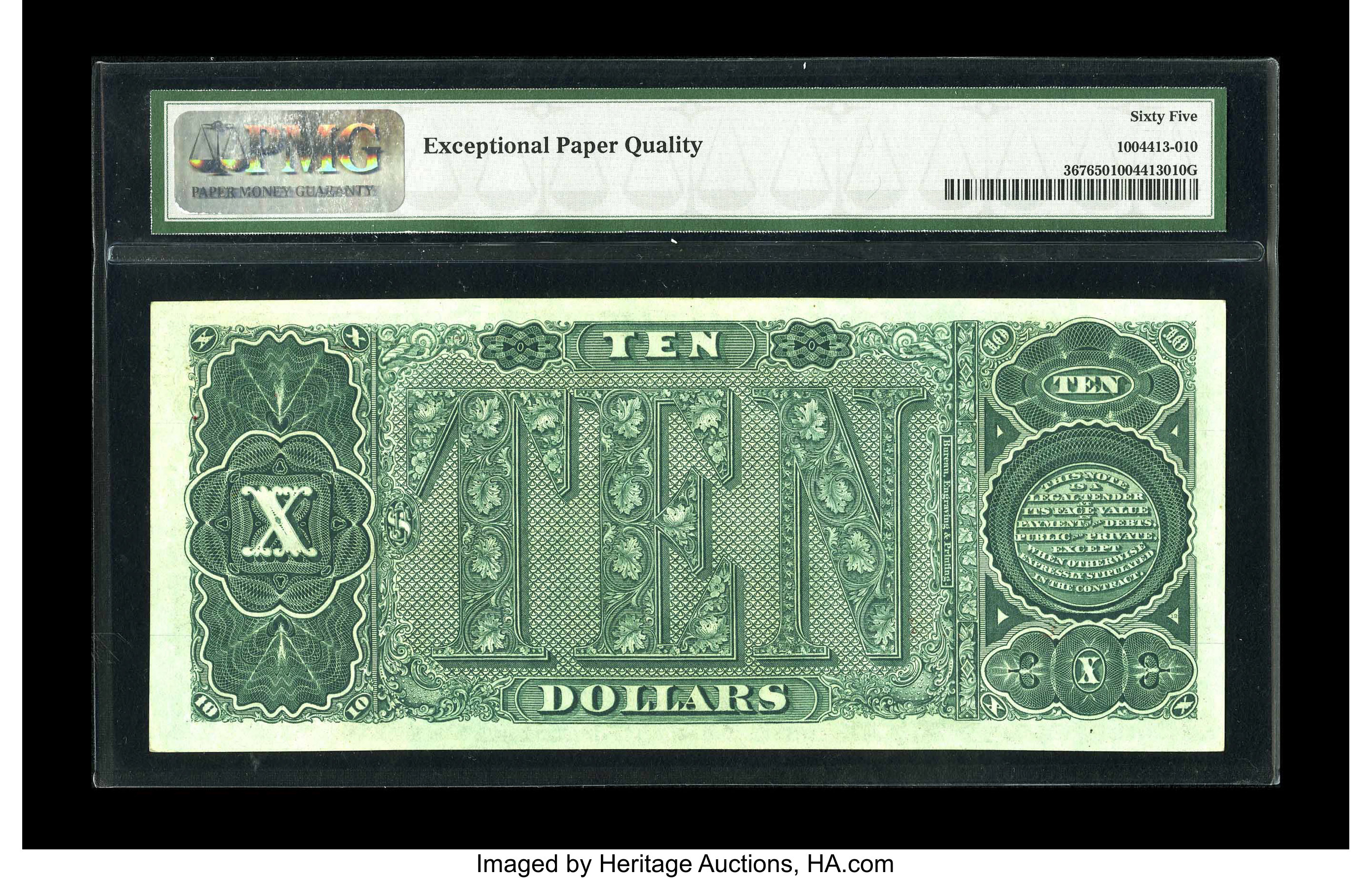 image for: Fr. 367 $10 1890 Treasury Note PMG Gem Uncirculated 65 EPQ....