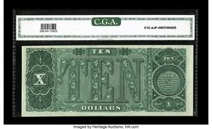 image for: Fr. 368 $10 1890 Treasury Note CGA Choice Uncirculated 64....