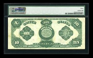 image for: Fr. 370 $10 1891 Treasury Note PMG Very Fine 30....