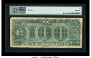 image for: Fr. 377 $100 1890 Treasury Note PMG Very Good 10....