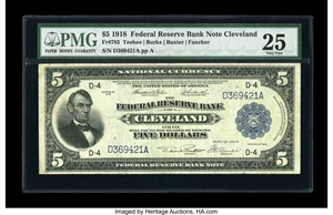 image for: Fr. 785 $5 1918 Federal Reserve Bank Note PMG Very Fine 25.