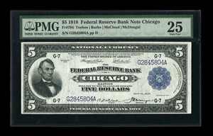 image for: Fr. 794 $5 1918 Federal Reserve Bank Note PMG Very Fine 25....