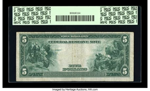 image for: Fr. 878 $5 1914 Federal Reserve Star Note PCGS Fine 12....
