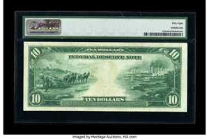 image for: Fr. 910 $10 1914 Federal Reserve Note PMG Choice About Unc 58.