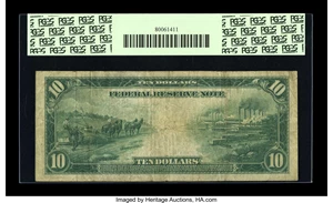 image for: Fr. 921 $10 1914 Federal Reserve Star Note PCGS Fine 12....