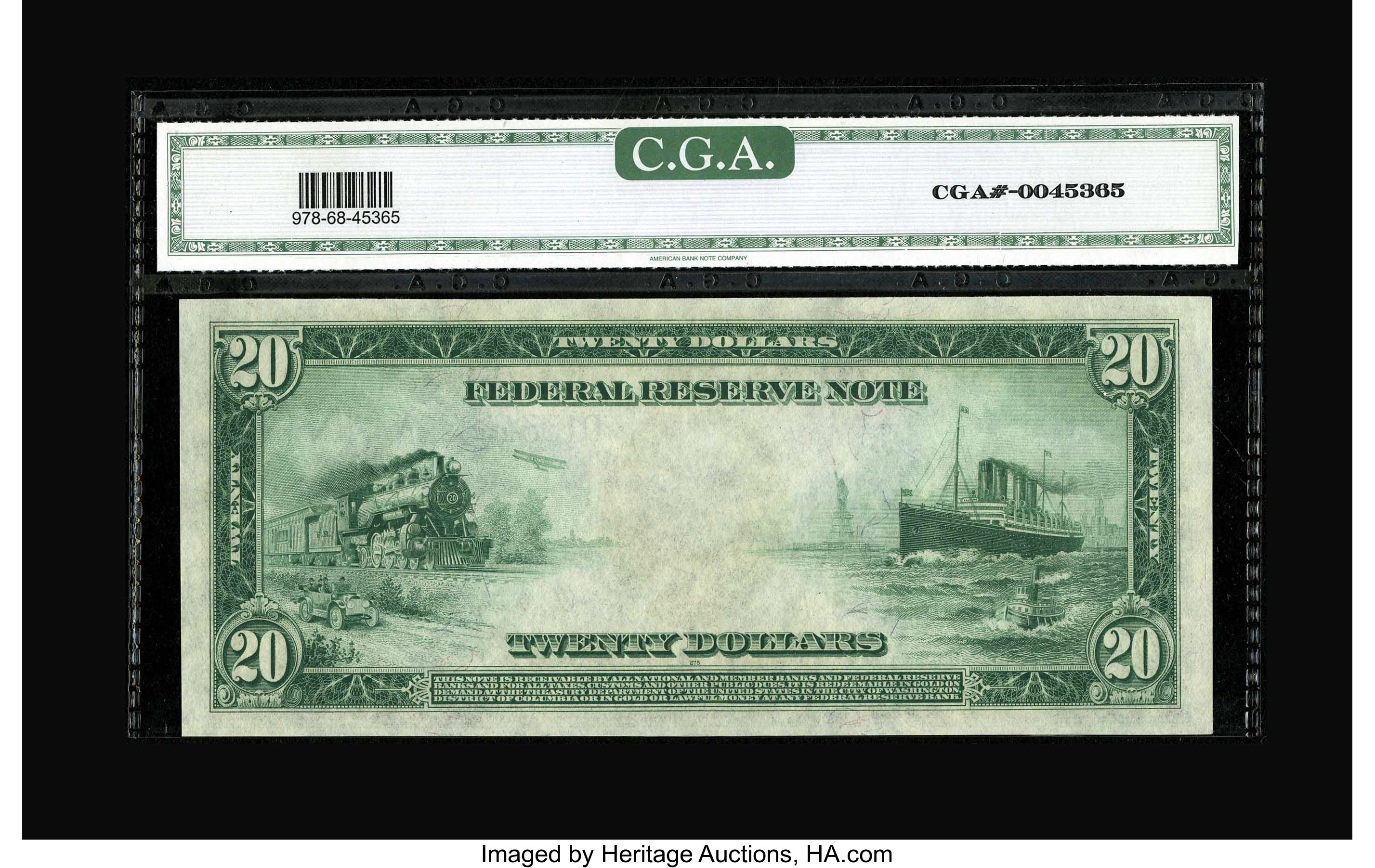image for: Fr. 978 $20 1914 Federal Reserve Note CGA Gem Uncirculated 68....