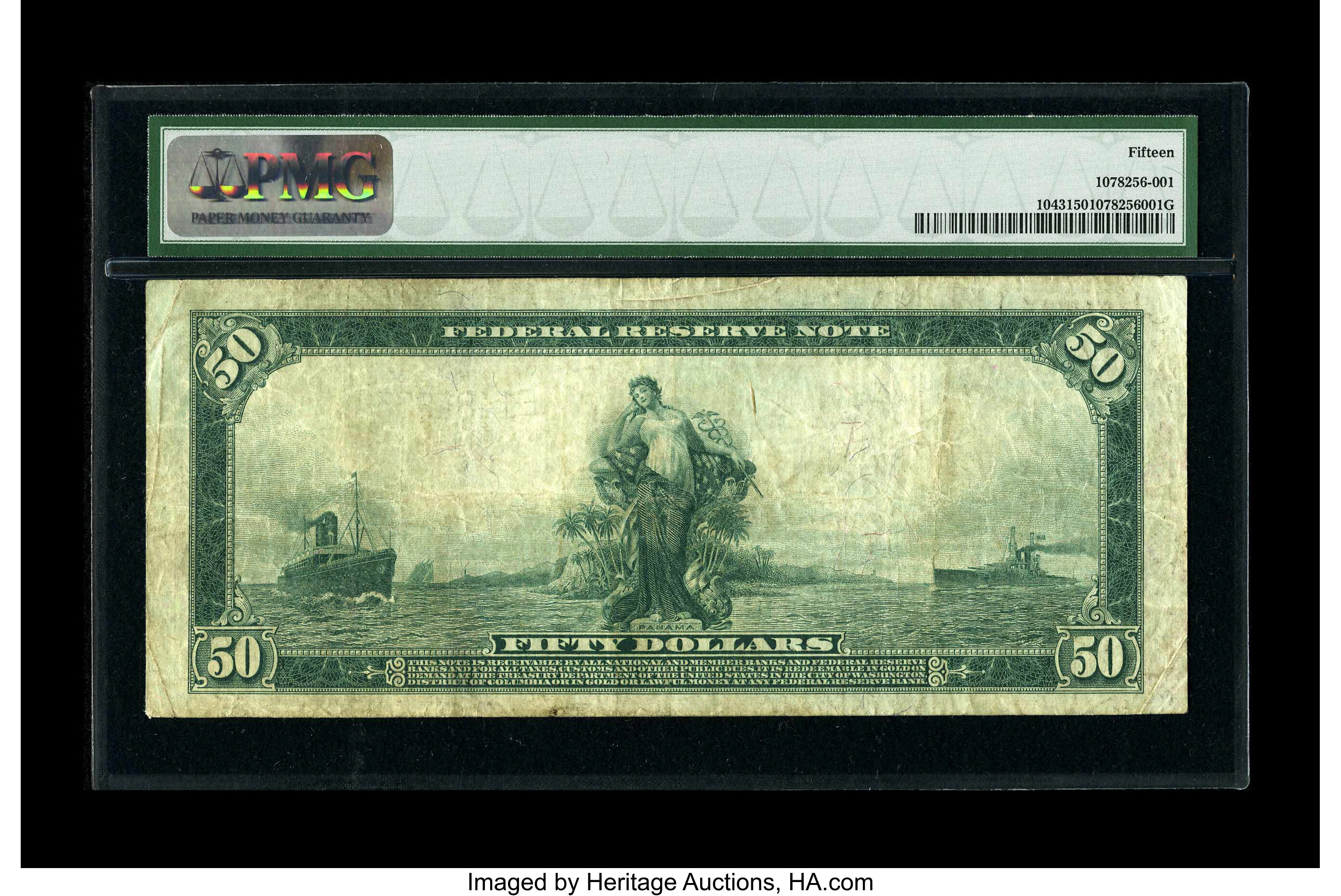 image for: Fr. 1043 $50 1914 Federal Reserve Note PMG Choice Fine 15....