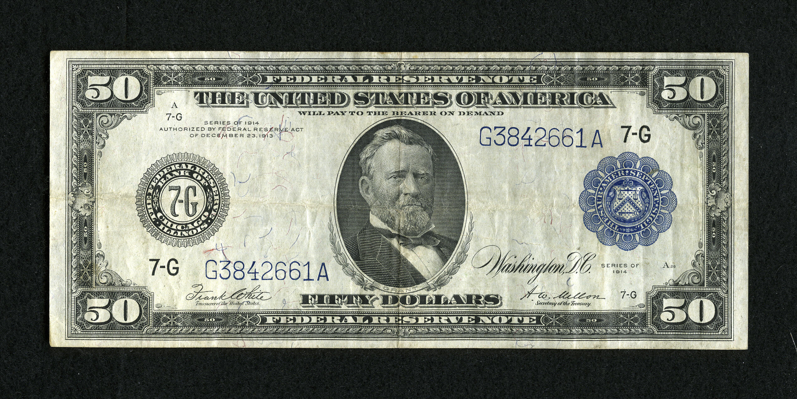 image for: Fr. 1051 $50 1914 Federal Reserve Note PMG Very Fine 25....