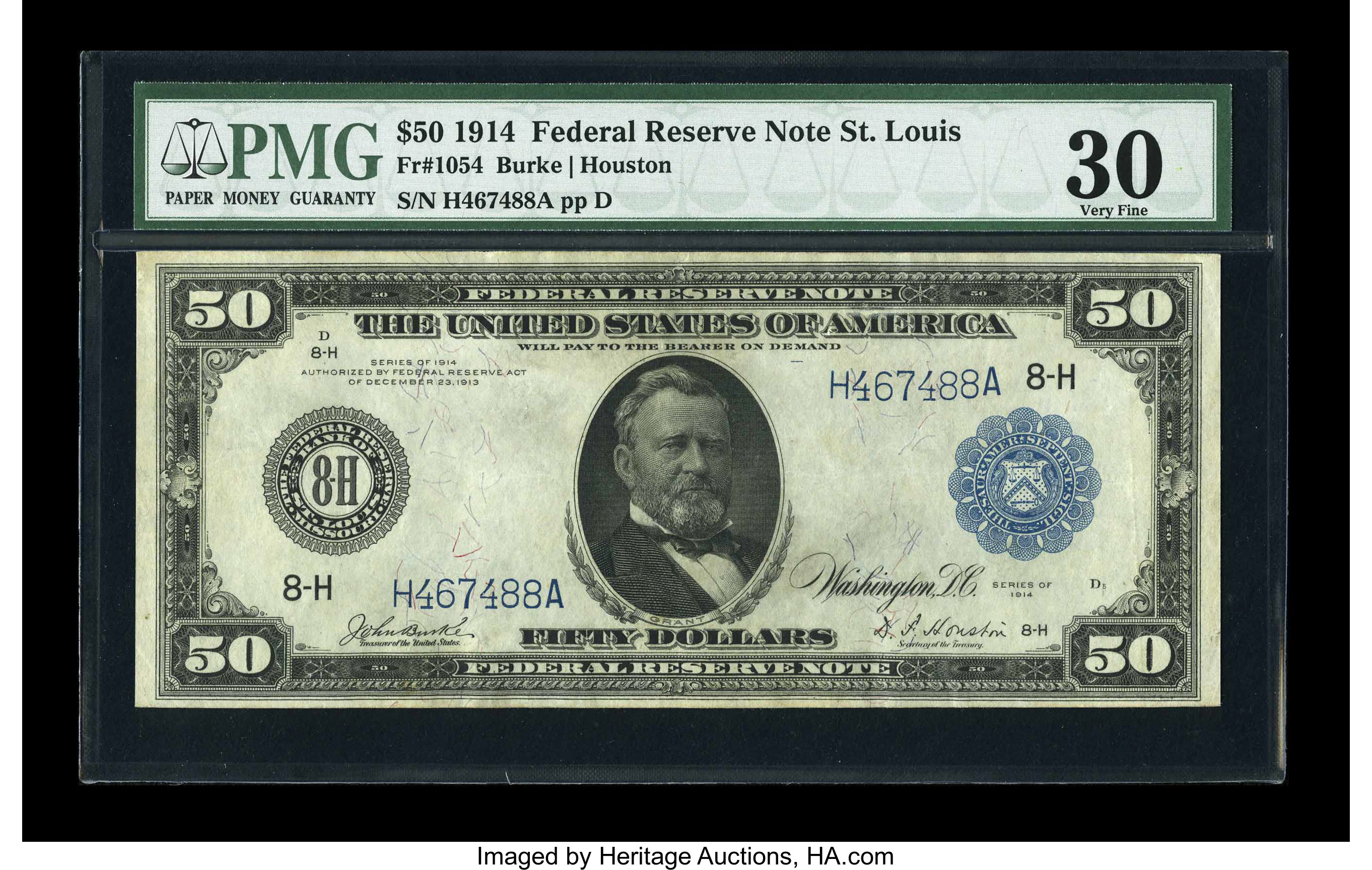 image for: Fr. 1054 $50 1914 Federal Reserve Note PMG Very Fine 30....