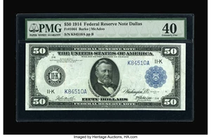 image for: Fr. 1064 $50 1914 Federal Reserve Note PMG Extremely Fine 40....